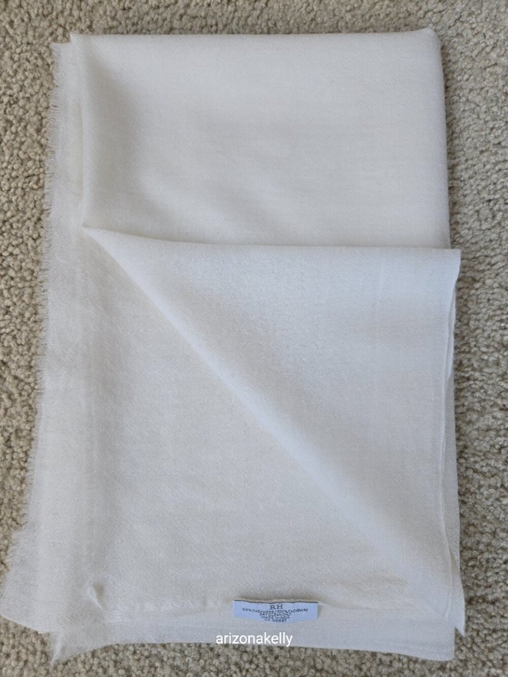 Restoration Hardware Cashmere Ivory Scarf Lightweight - Picture 3 of 10